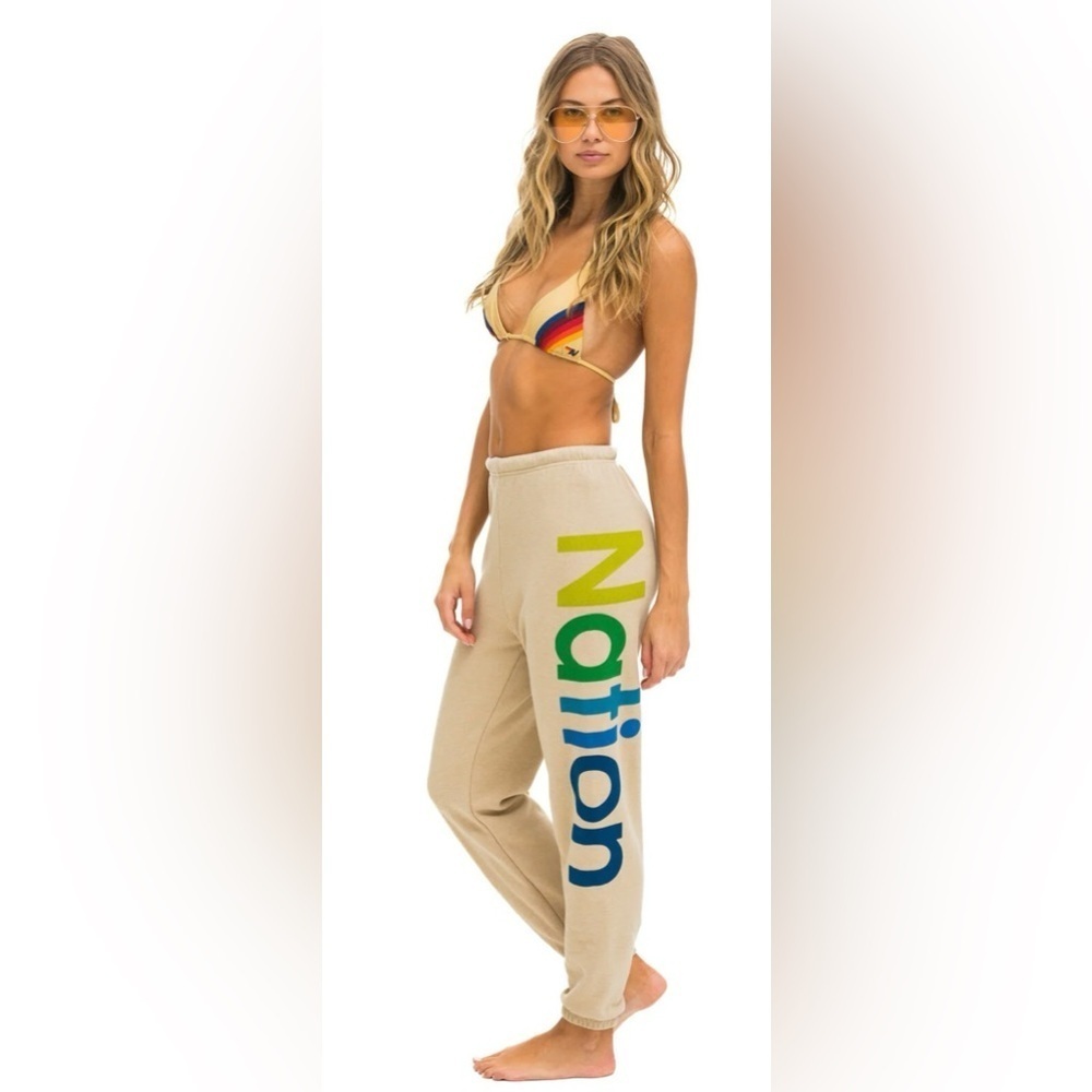Aviator Nation Sand Multicolor Logo Sweatpants